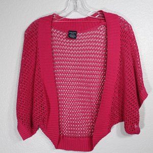 Faded Glory Shrug Knitted Short Bat Sleeves Small